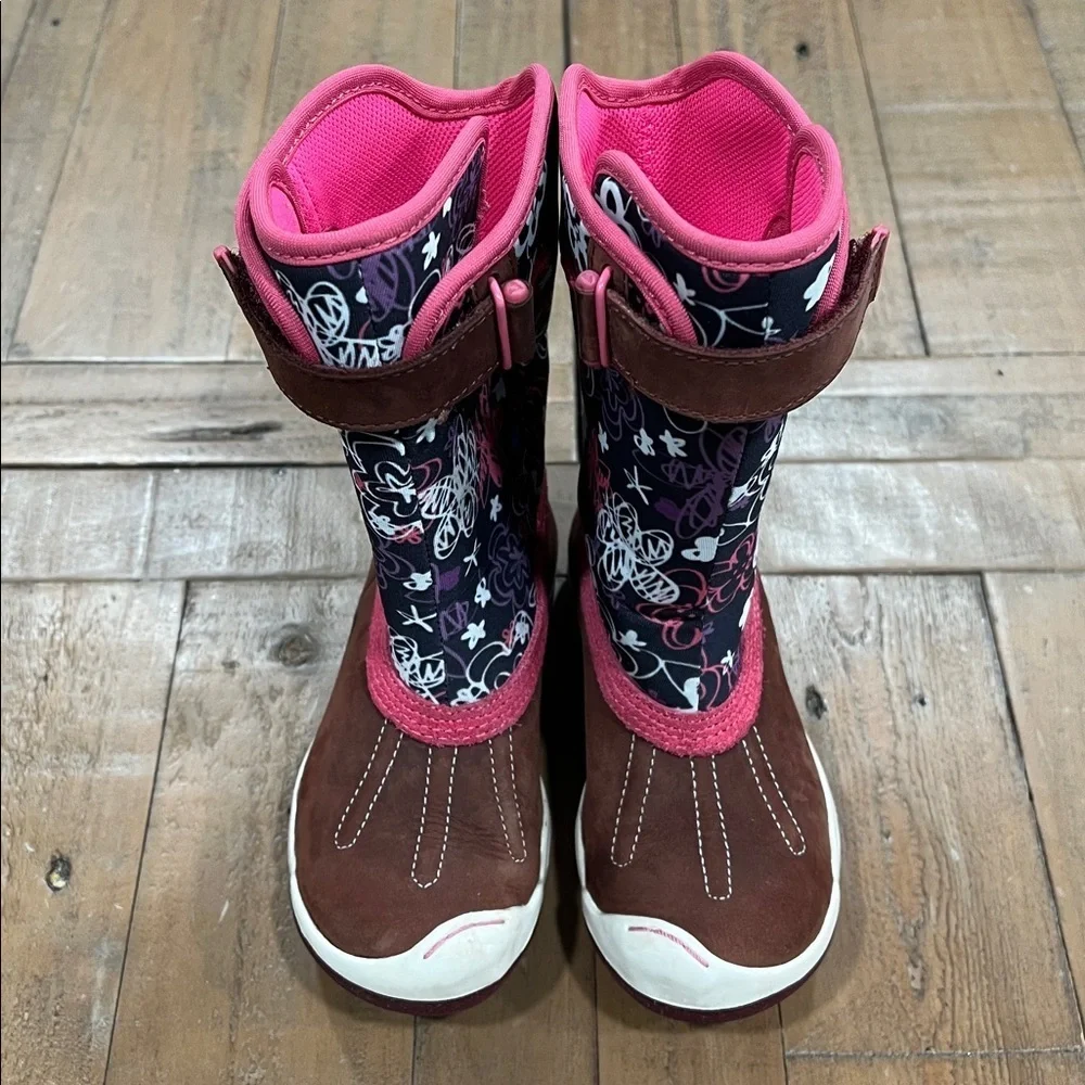 Plae Thandi floral scribble suede waterproof winter boots girls size 9.5